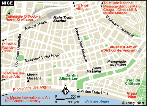 Карта города-курорта Ницца