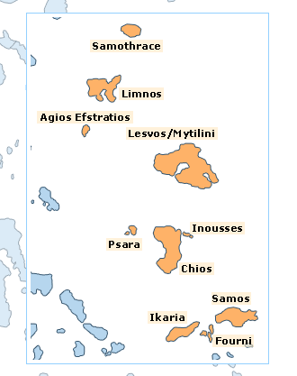 -  .   / Aegean Islands. Map of Greece