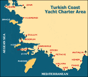 Маршруты отдыха на яхте в Турции